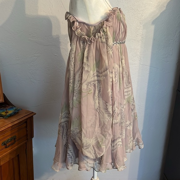 NWT Marchesa Notte Vintage Empire Waist floral cocktail dress w/Rhinestones Sz 8 - Picture 2 of 13